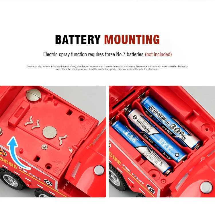 1/32 fire toy car die-casting metal photoacoustic silation water spray rescue truck model Free shipping
