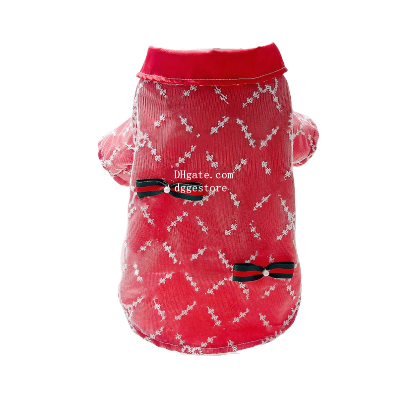 free shipping Summer Designer T-Shirts Style Pet Dog Shirt Breathable Cool Clothes Beach Seaside Sweatshirt for Small Puppy XXL Red A303