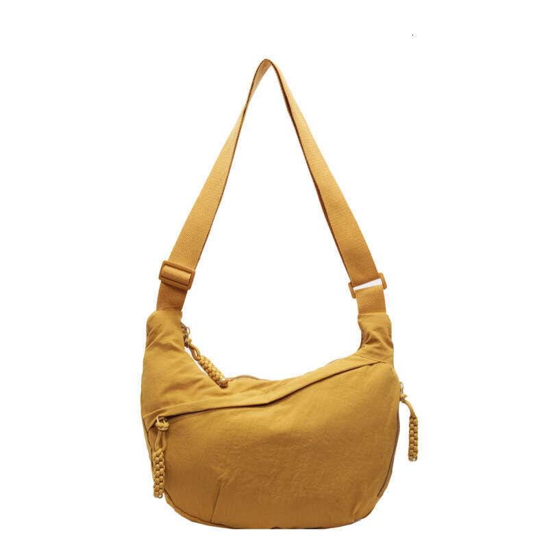 2025 NEW Female student fashion class crossbody nylon cloth large capacity shoulder solid color simple and versatile travel dumpling bag