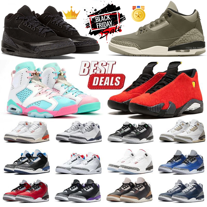 2025 With Box Basketball Shoes 3s Cat UNC Black Cement 6s Doernbecher Cool Grey 14s Fire Red Cardinal Dark Mens shoes sneakers Outdoor Sports Trainers