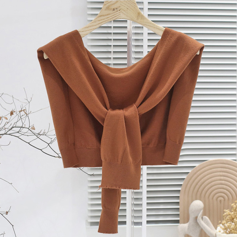K1114 Autumn and winter wool fake collar shoulder shawl knitted knotted scarf shirt outer wear warm neck waistcoat scarf