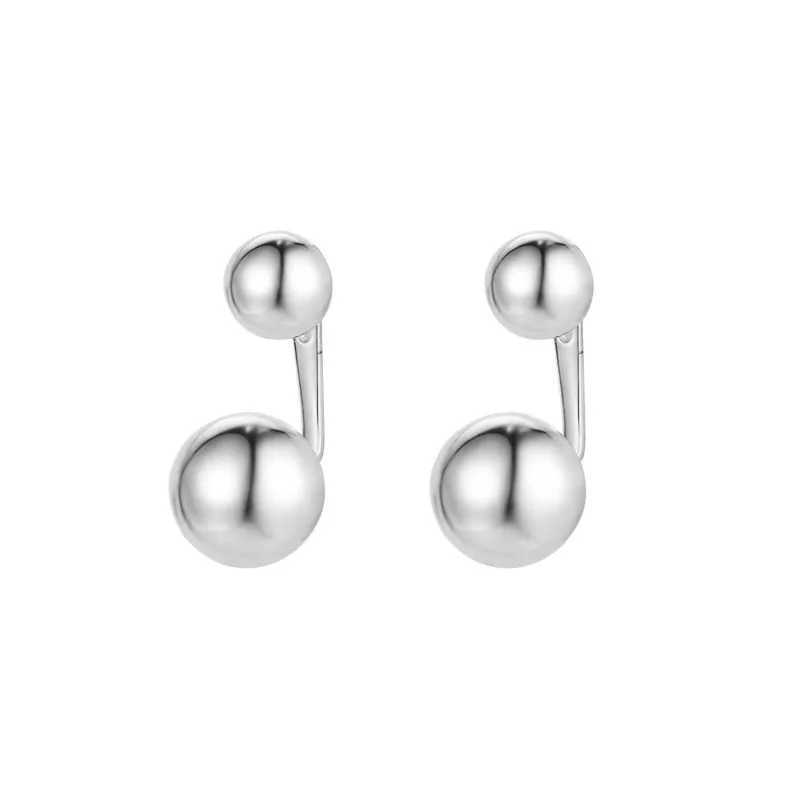 925 silver needle double round ball charm stud earrings suitable for womens barbecue parties weddings womens pendant eh1422 Y250401