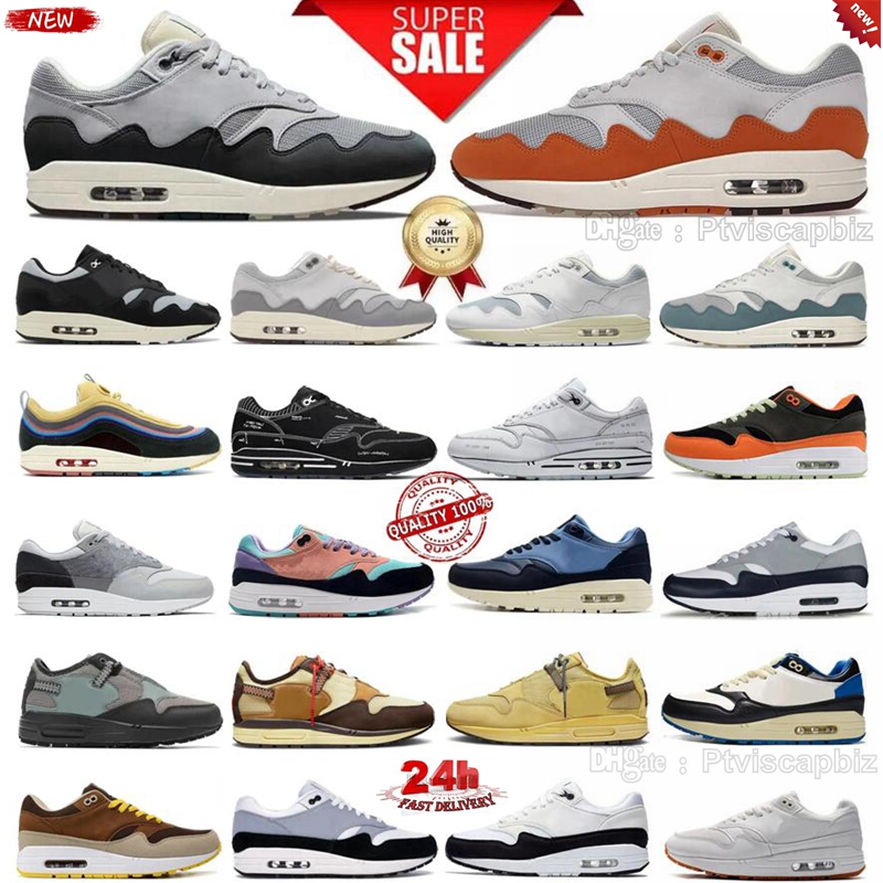 Waves Blanc Patta Monarch 87s Running Shoes 1s 87 Mens Womens Low Blanc Treeline Won Royal Anniversary Aqua Bacon Blueprint Bred Evergreen Aura Heavy Mellow