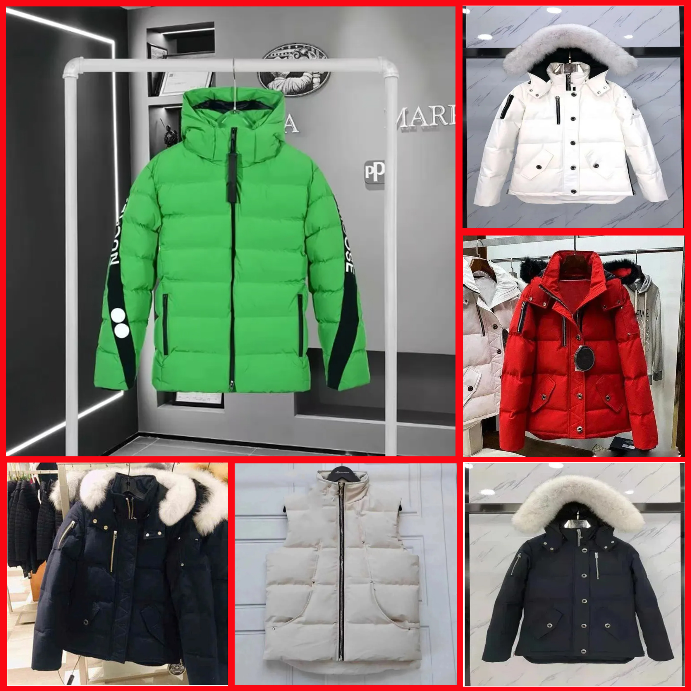 Puffer Jacket Men's Canada Winter Down Jackets outdoor leisure coats windproof overcoat Waterproof snow proof puffer Thick colla real wolf fur Jacket VNSOIE