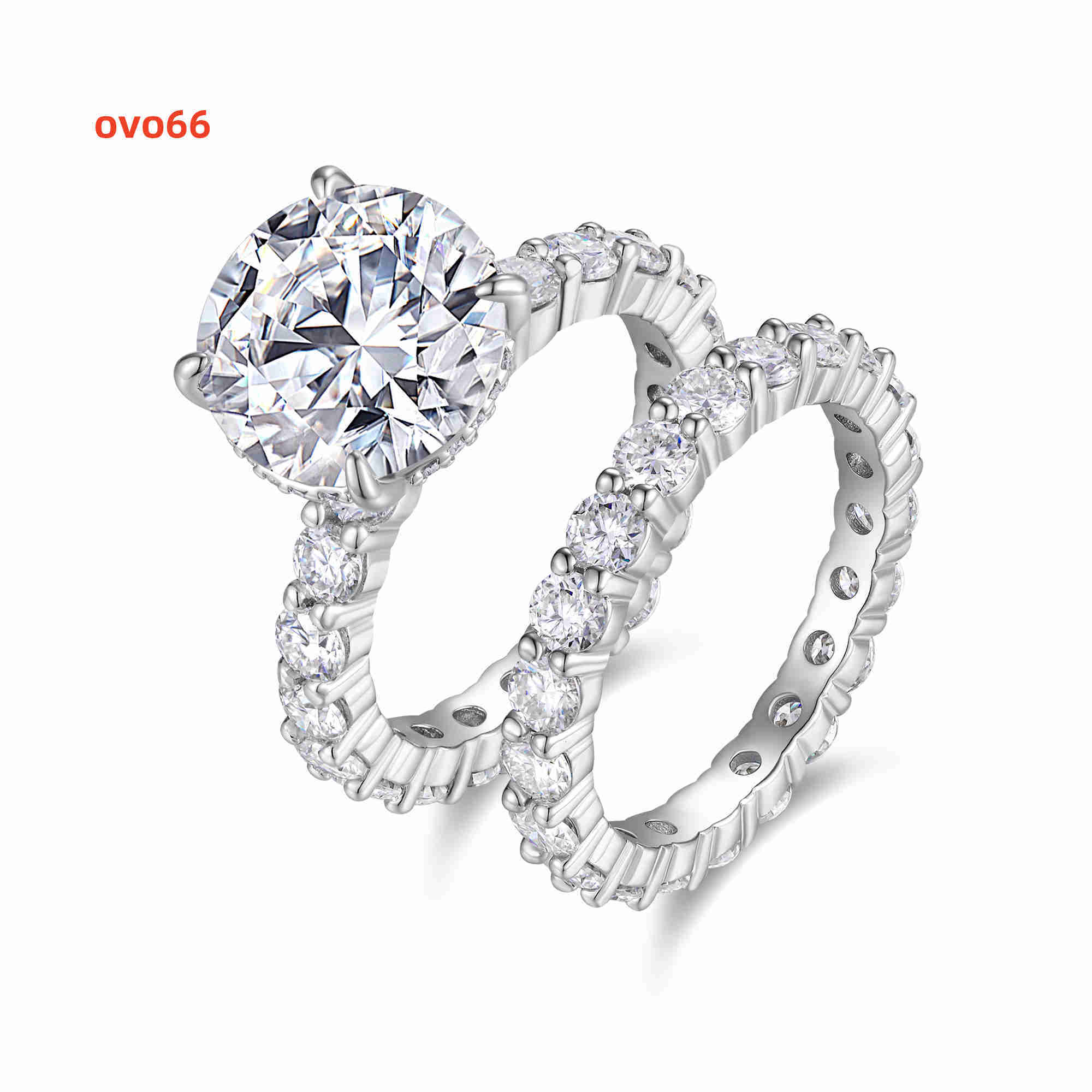 5ct Round Cut Moissanite Ring Fine Weddings Set Rings Women Luxury Sterling Silver 925 Ring with Gemstone