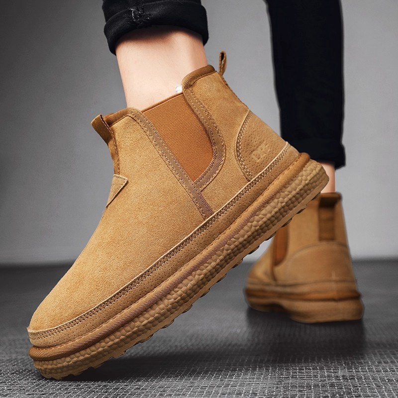 free shipping fashion men's trendy snow boots winter new style design Add fleece for warmth outdoor cotton shoes size 39-44