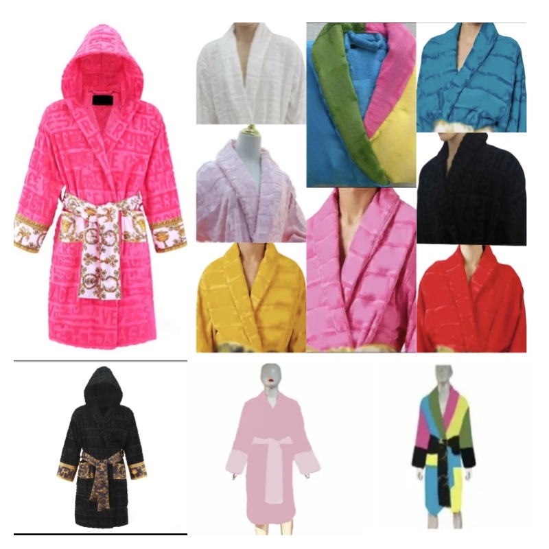 Bathrobe for men and women sleep robe unisex man cotton sleepwear night robe highquality bathrobe designer robe breathable elegr 12 Colors S-3XL Hooded bathrobe
