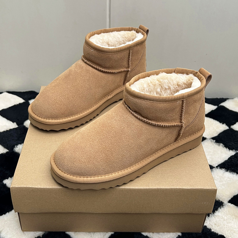 MEOD Designer Women Ultra Mini Slippers Boots Slides Platform Shoes Snow Boot Classic Leather Chestnut Winter Fluffy Boot Fur Slipper Ankle Best Quali