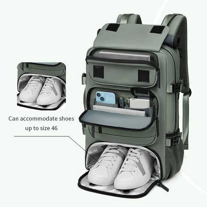 Sport Hiking Camping Bag Womans Travel backpack Waterproof 16 Inch Business Laptop Backpack with Shoe Bags Hidden USB ChargingC250401