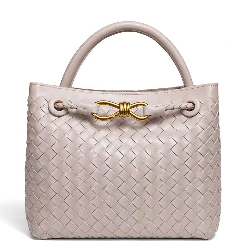 New fashionable women s bag with bow bag hand woven handbag trendy handheld shoulder width design European and American style designer bag