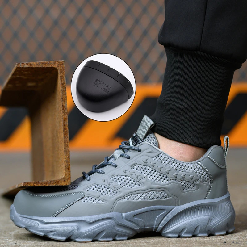 Breathable Mesh Safety Shoes Men White Protective Shoes For Men Women Work Sneakers Summer Lightweight Indestructible Shoes 251030