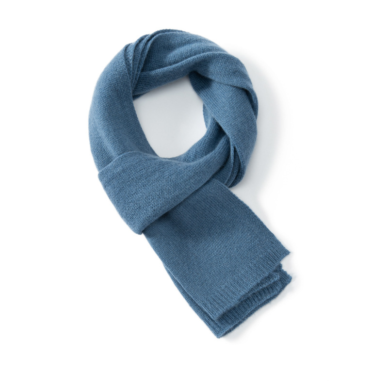K284 Cashmere children's scarf men's and women's wool Korean version all-match knitted thick warm neck scarf solid color season new who