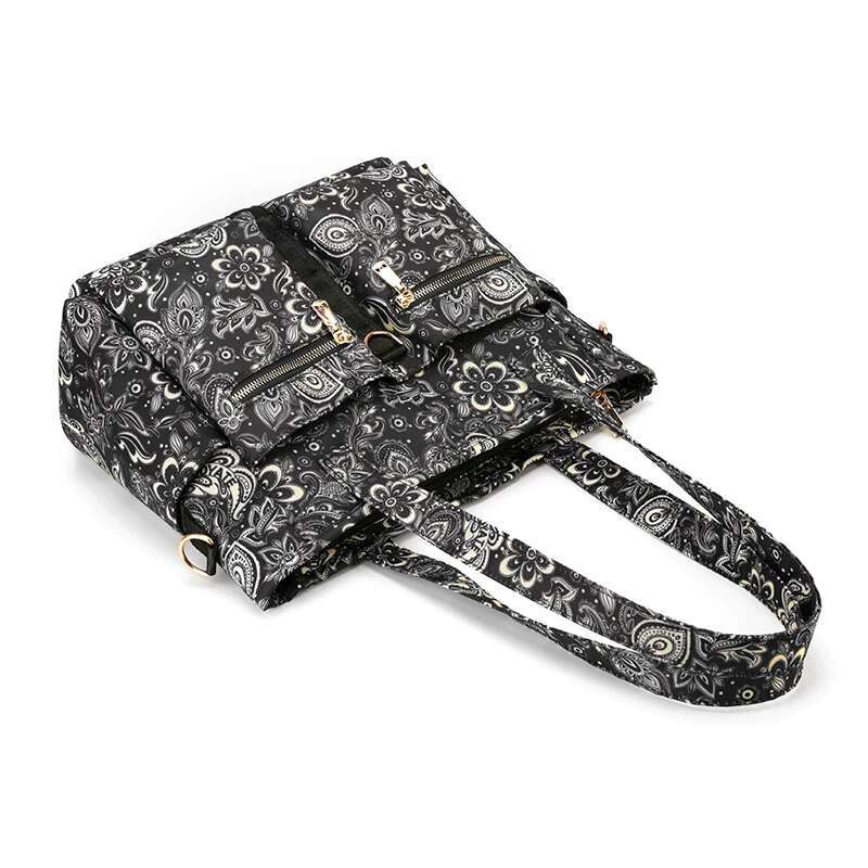 ral Pattern A4 Book Capacity Women Top-Handle High Quality Fabric Female Shoulder Bag Fashion Girls Casual Tote Handbag