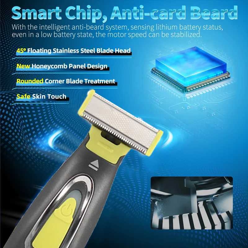 Portable all round trimmer USB T-shaped shaver suitable for men and women used for beard armpits with 2 replacement blades Z250402