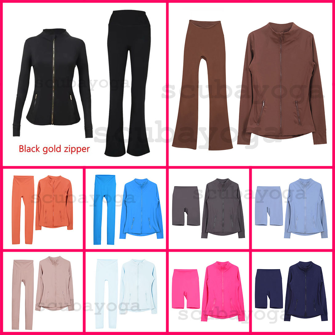 Women Yoga Set Workout set jackets leggings skirt ull skirt Fitness sets High Waist Sports set Elastic gold zipper Outfits Pants Gym Suits Tracksuits women set Yoga