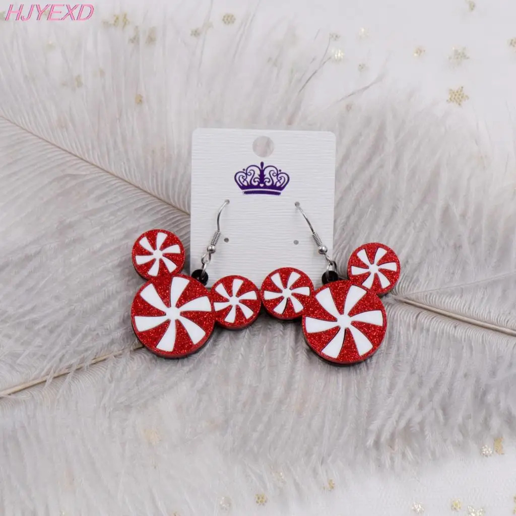 Christmas Dangle Earrings Christmas Pudding Earrings HOHOHO Glitter Acrylic Earrings 251031