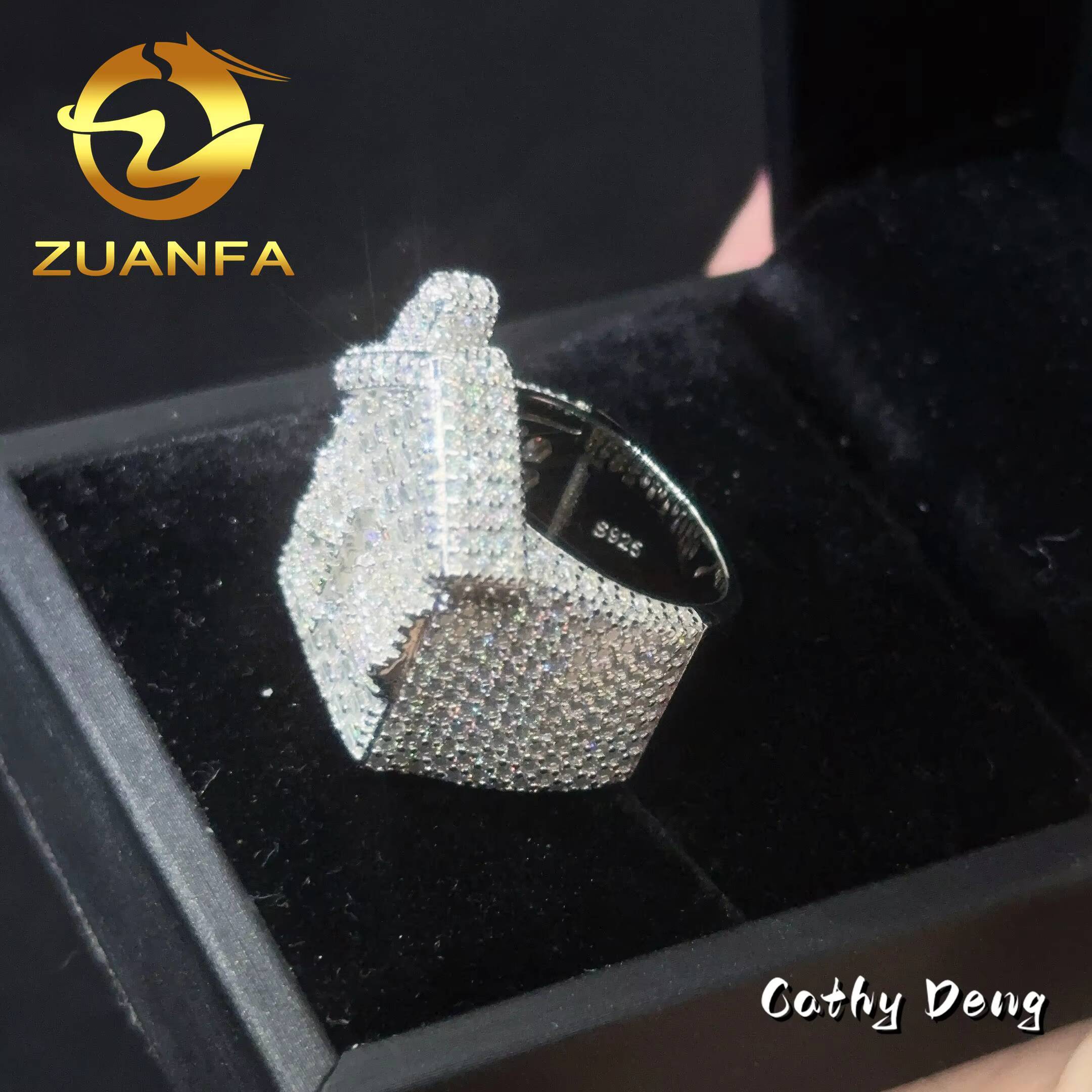 Fashion Men Jewelry House Ring Iced Out Hip Hop Ring 925 Silver Moissanite Diamond Ring