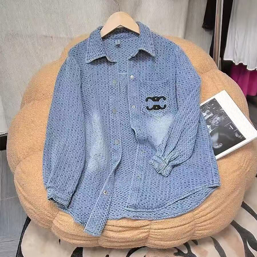 European Style Heavy Industry Denim Jacket Women's Spring and Autumn New Loose All-match Fashion Top High-grade Top Heavy Industry Designer S--XXL