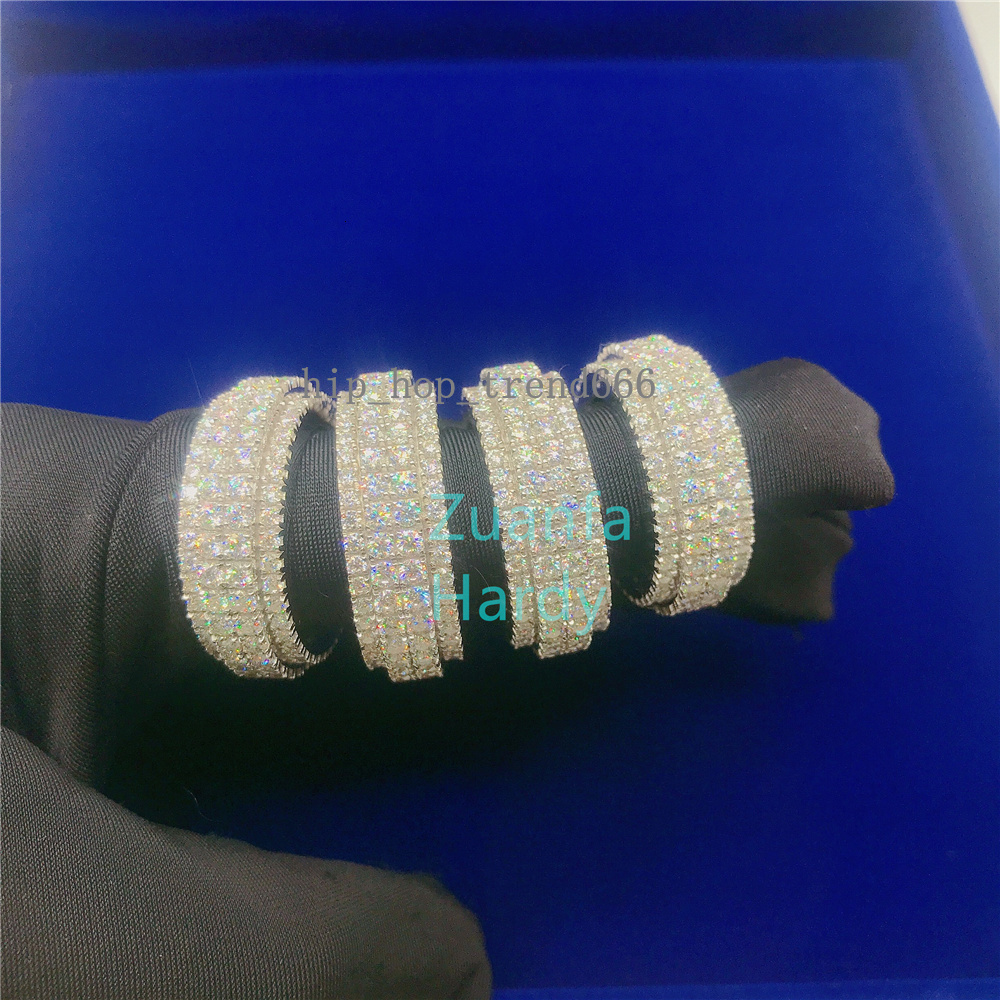 Factory Direct Sell Custom HipHop Gold Plated Jewelry Synthetic Diamond Iced Out Men VVS Moissanite Ring