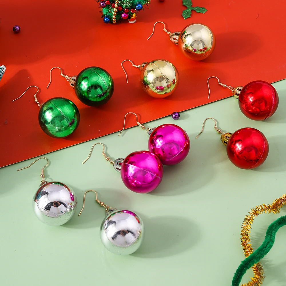 Fashion Christmas Ball Drop Earrings for Women Girls Xmas Dangle Earrings Year Party Festival Jewelry Gifts 251031