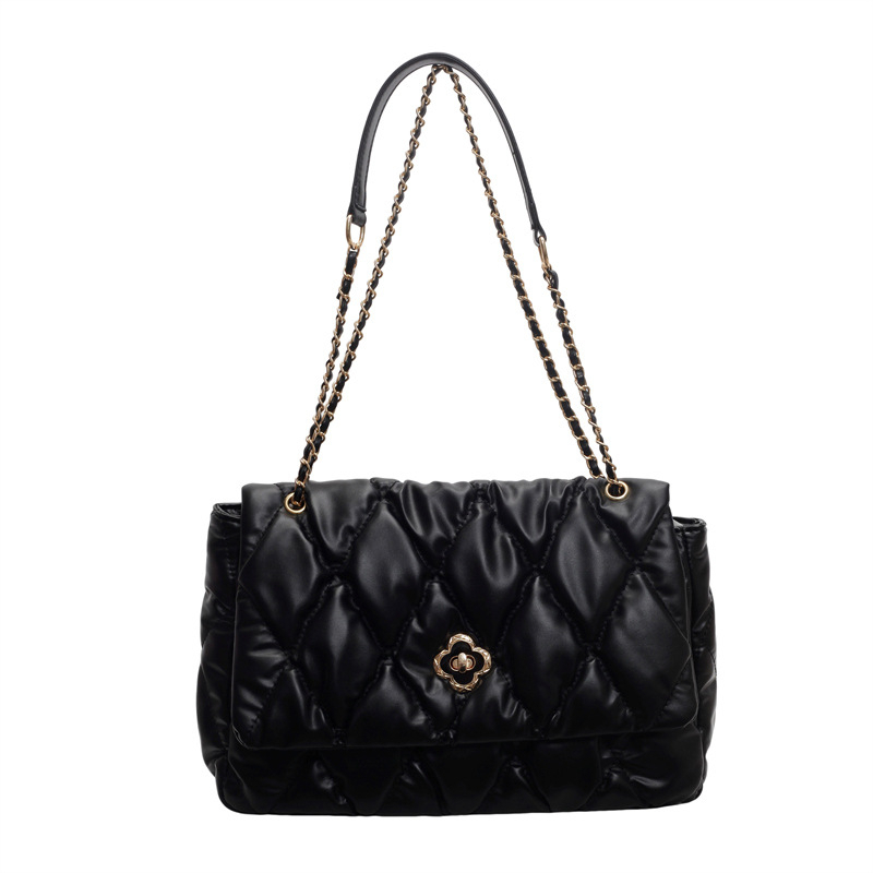 hot free shipping shoulder bags new casual handbag fashionable Floral black white pink flap for women