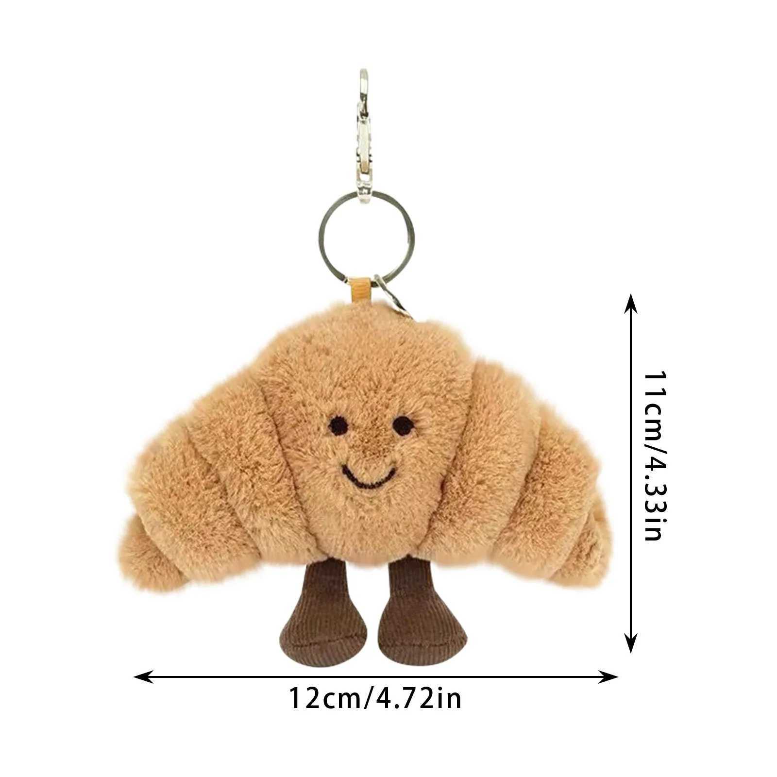 Inventory Kawaii Bread Plush Pendant Toy Creative Croissants Roll Bread Plush Doll Keychain Decorative Backpack Pendant Gift X250402