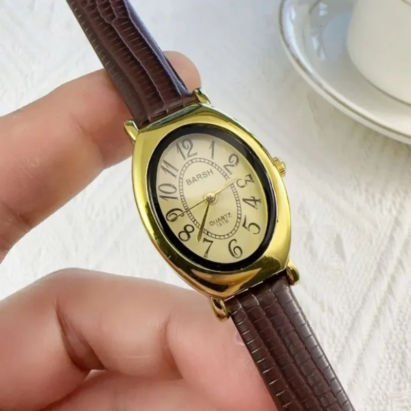 Fashion Oval Dial Women Watches Leather Strap Retro Ladies Quartz Watch Drop Reloj De Mujer 251031