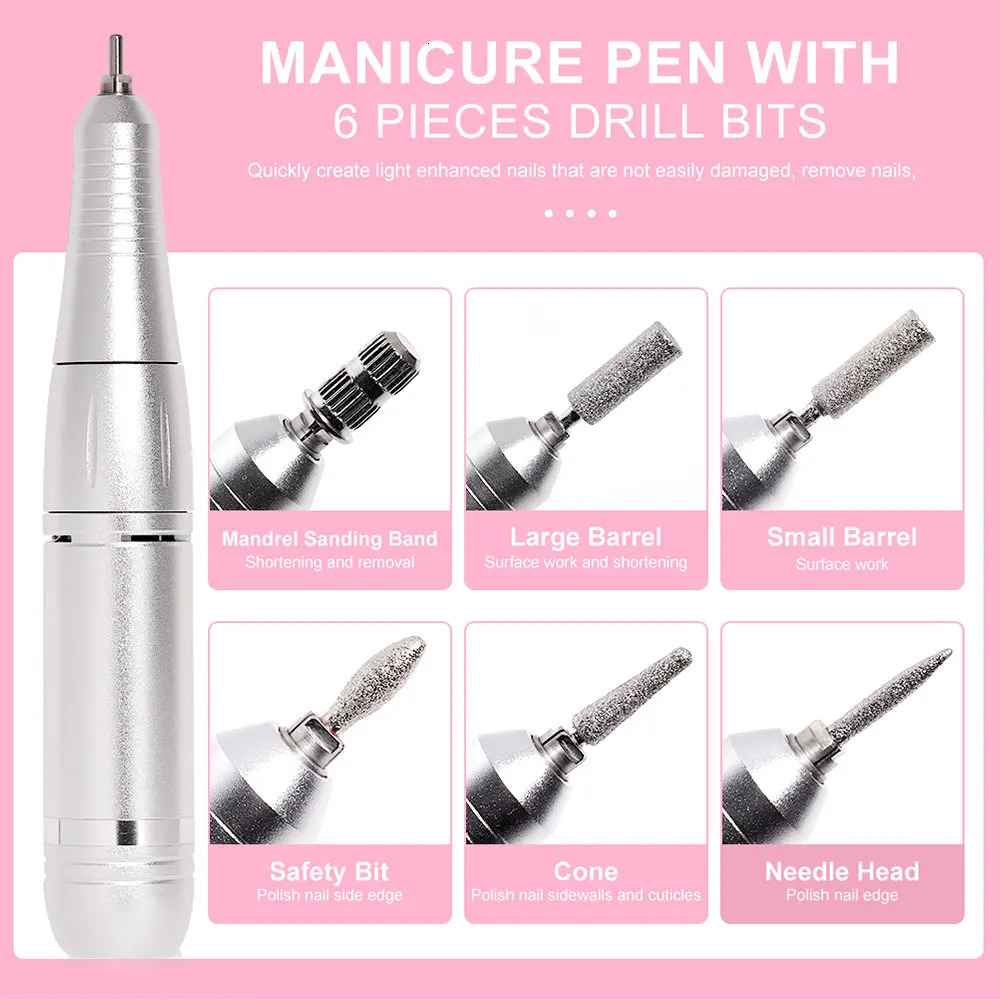 45000RPM Nail Drill Machine Electric Portable Nail File Rechargeable Nail Sander for Gel Nails Polishing For Home Manicure Salon 250409