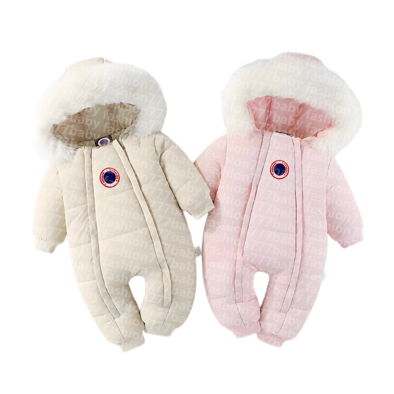 baby Boys girls Plus velvet padded out cotton-padded jacket kids designer embroidery Rompers Fur collar thickened warm leisure princess children's Jumpsuits