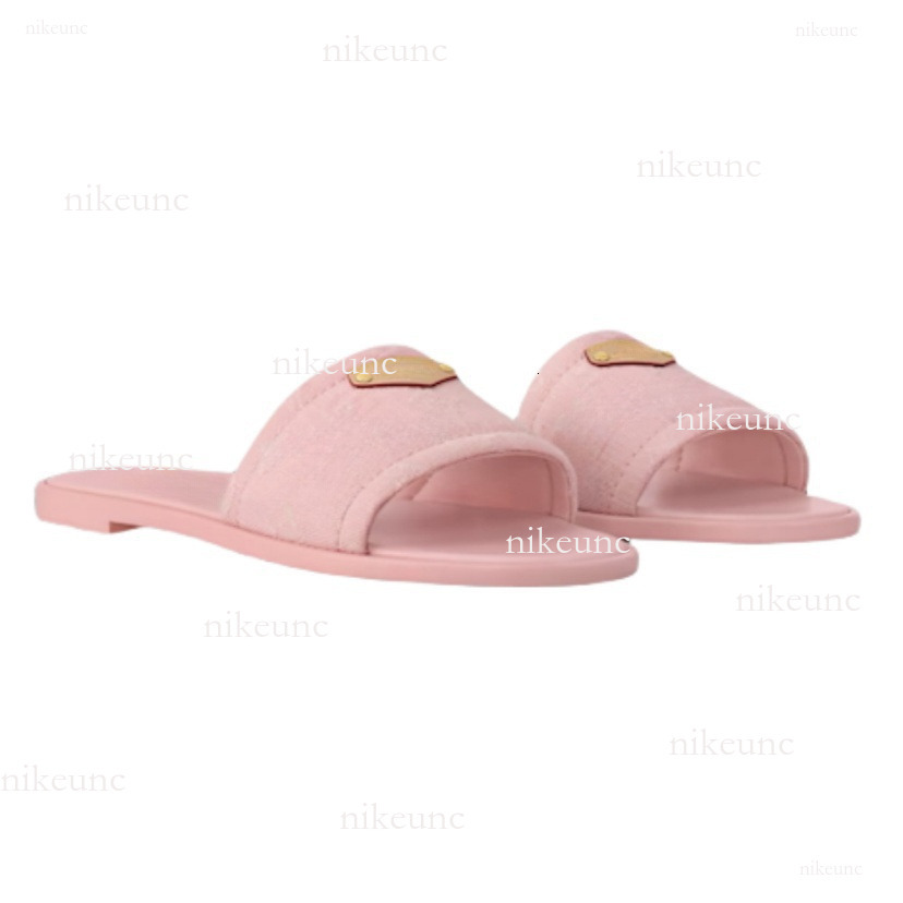 Pink Lily Flat Mule Slide Women Men TM Sunset Flat Comfort Sandal COMFORT Flat Sandals Designer Luxury Lacquer Canvas Leather Aging Print Clasp heels Slippers