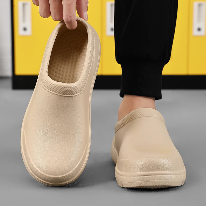 Mens EVA Chef Shoes Anti slip Waterproof Oil Comfortable Workers Slippers Outdoor Fishing 250402