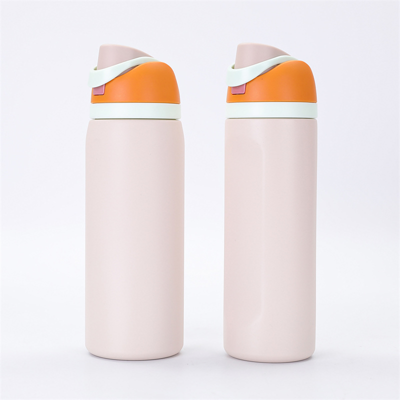 Custom Logo Fruit Double Wall Insulated Sports Water Bottle 16oz 19oz 24oz 32oz Stainless Steel Water Bottle With Lid and Straw