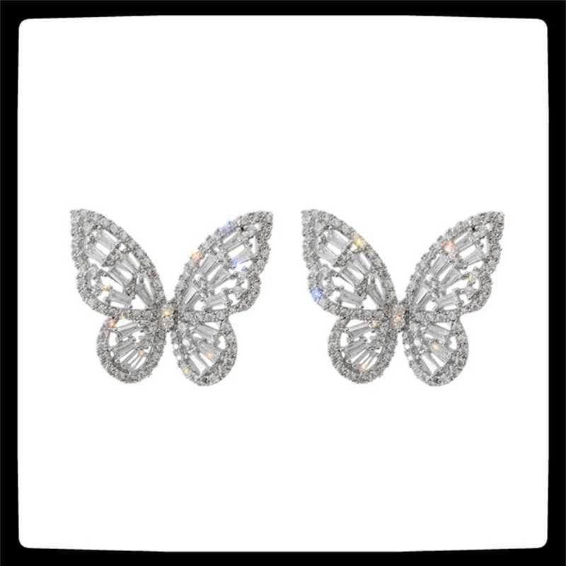 High quality materials fashionable zircon earrings womens accessories butterfly earrings elegant design shiny earrings Y250401