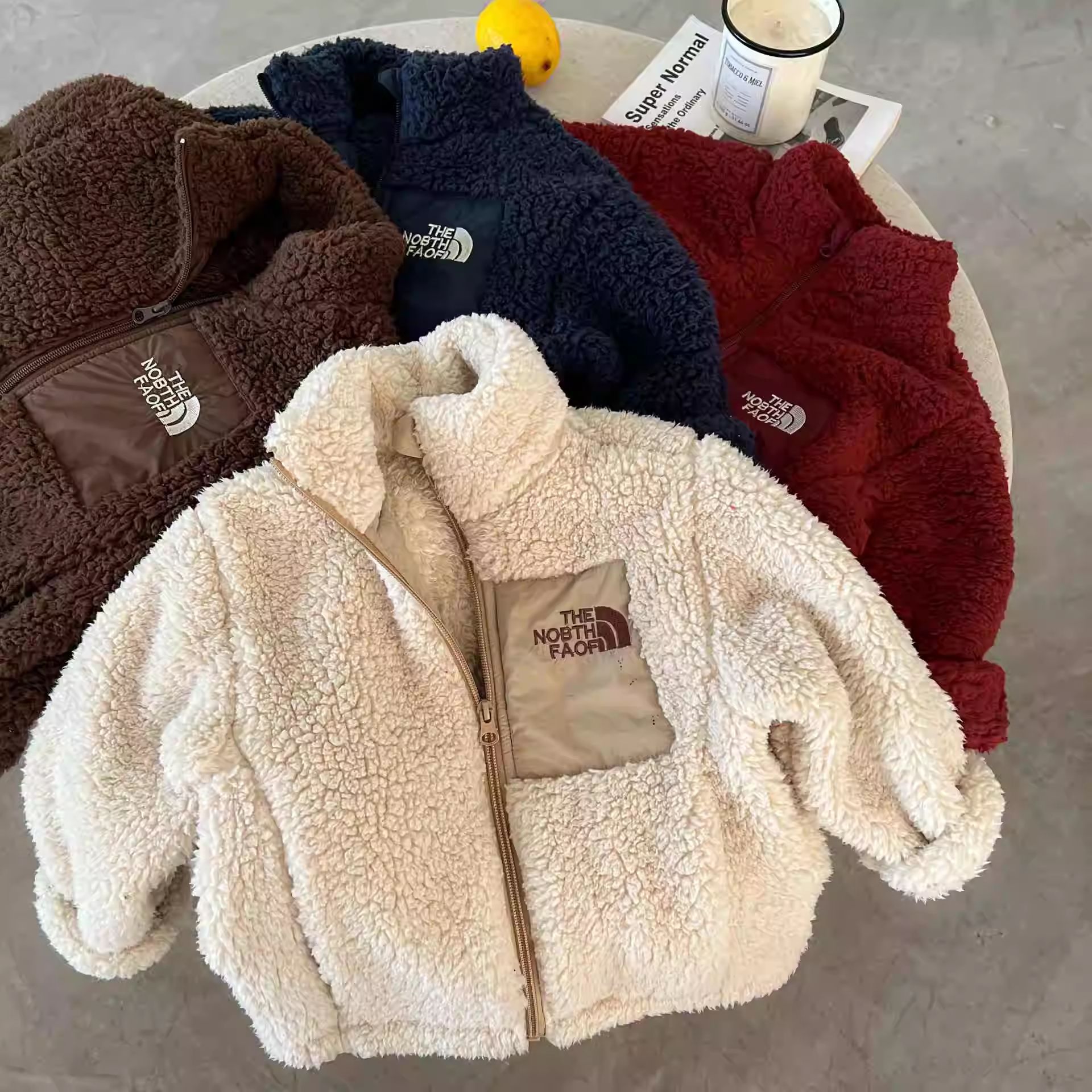 Free Shipping kids designer clothes Fuzzy Lamb Coat, Chic Winter Sherpa Jacket for Boys & Girls, Plush and Warm Fleece-Lined Outerwear