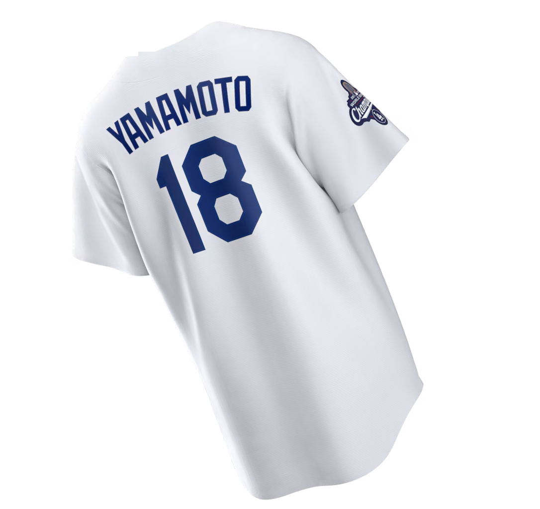 Custom 2025 World Series Champion Baseball Jerseys Yoshinobu Yamamoto Shohei Ohtani Mookie Betts Roki Sasaki Tommy Edman Freddie Freeman Smith Edman