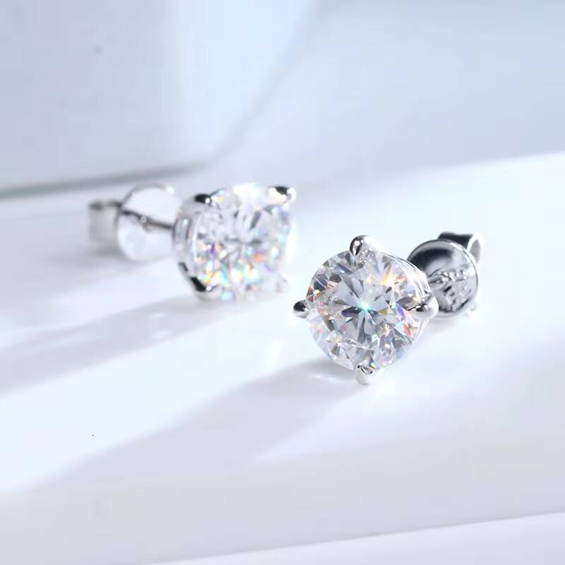 14Kt White Gold Lab Grown Diamond Earrings Studs with IGI Certificate1ctw Lab Diamond Earrings for Wedding Engagement