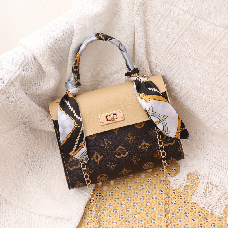 2025 New Trendy Fresh Sweet Crossbody Bag Women Spring Summer Silk scarf Print Tote Bag Casual Commuter Handbag for Ladies