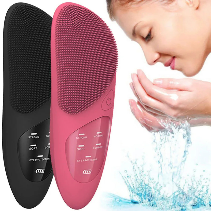 Facial Cleansing Brush with Compress Eye Massager Waterproof Deep Pore Cleaning Ultrasonic Silicone 3 in 1 251030