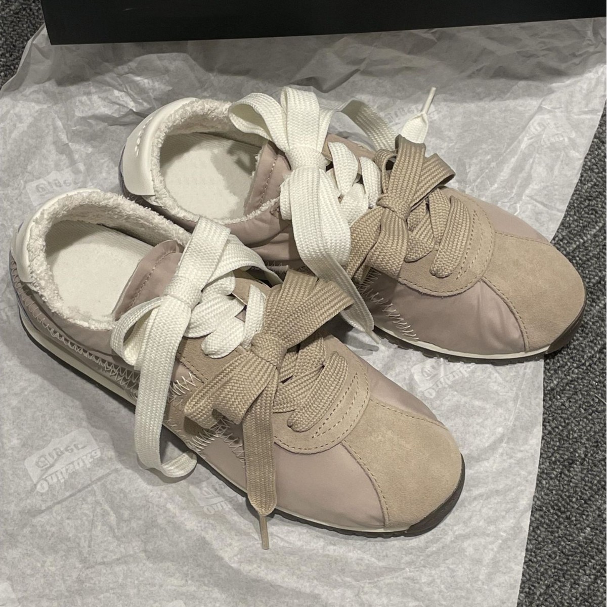 2025 Sheepskin version ~ niche leather mandarin duck bow Forrest Gump shoes women's moral training shoes versatile board shoes sports casual shoe