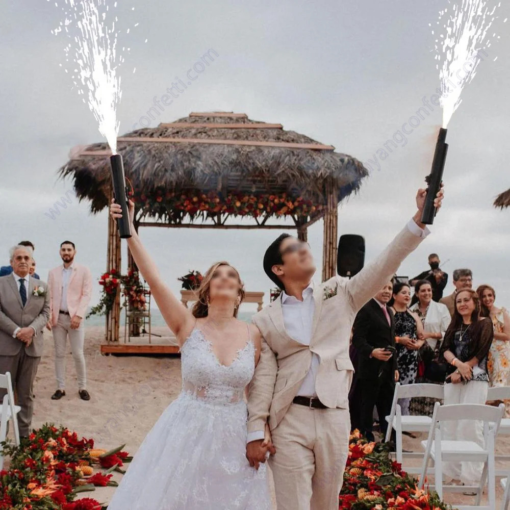 4pcs Hand Held Cold Fountain Wedding Machine Hand Hold Sparkler Shooter Marriage Bride Couple Entry Spark First Dance Dj Groom 251025