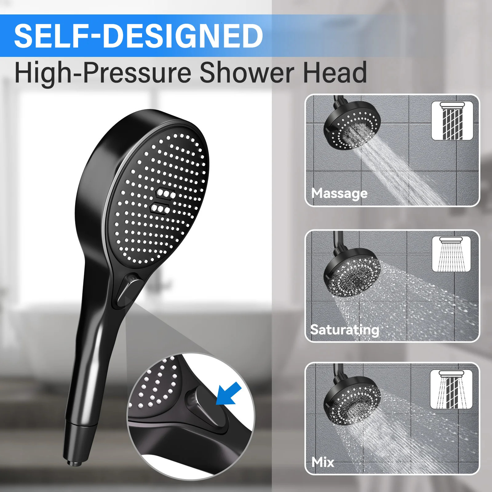 Tandem Shower Head for Couples High Pressure Dual Double Two People 2 Showerhead System 251028
