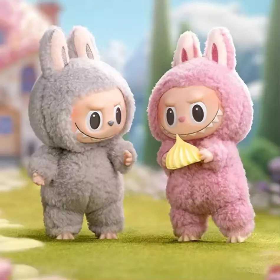 Labubu plush doll Macaroon action animation character doll hobby pendant decoration cute mysterious box PVC Childrens Day surprise gift X250402