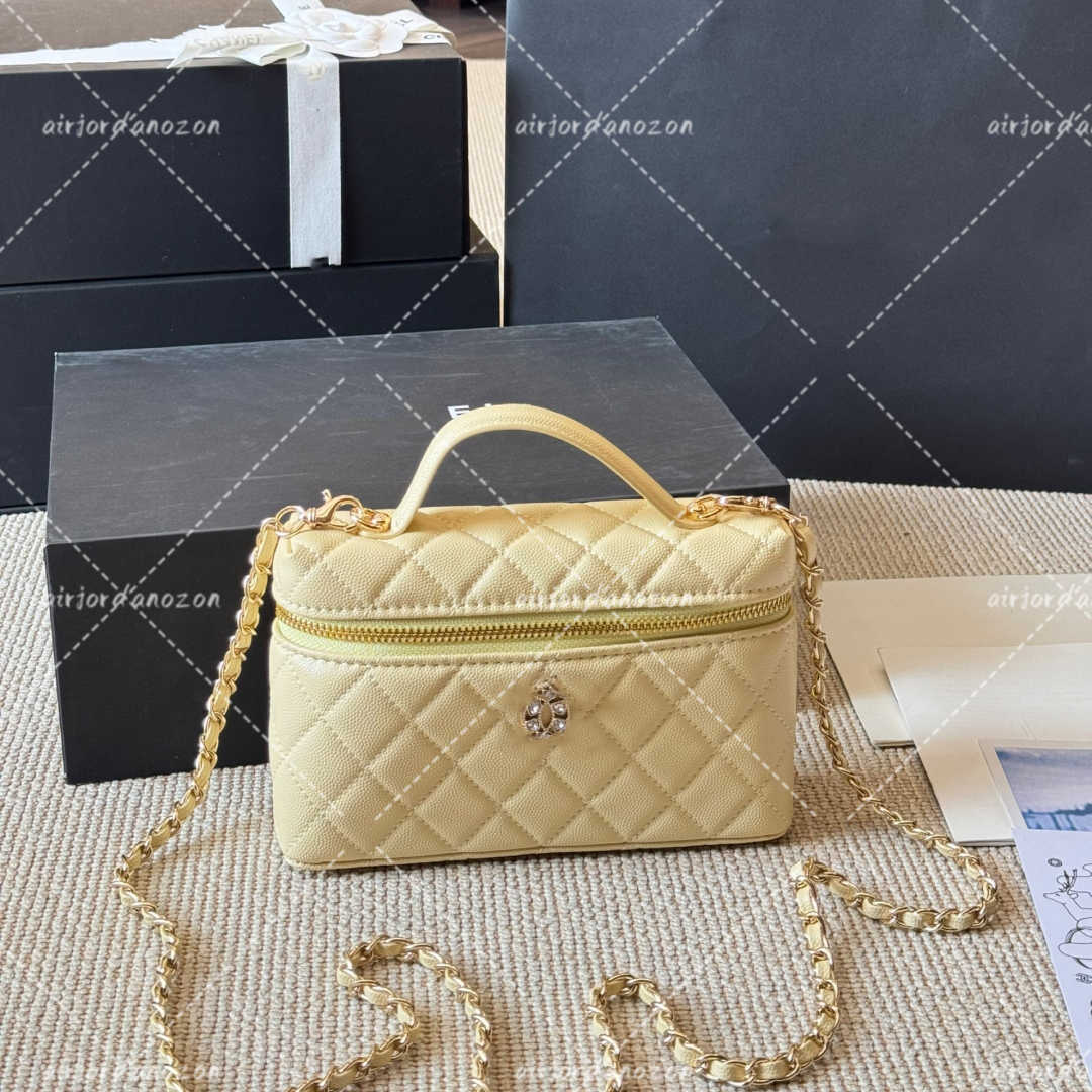 Suede Enamel handle kel Cases CF Chain Bag Shoulder bag Handbag Makeup Box Vanity BagTote Caviar Sheepskin Cosmetic Case Women Designer Crossbody Multiple colors CC