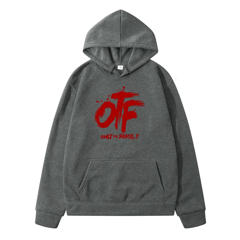 OTF letter printed hoodie mens fashionable casual long sleeved loose oversized zipper street sports shirt 250322