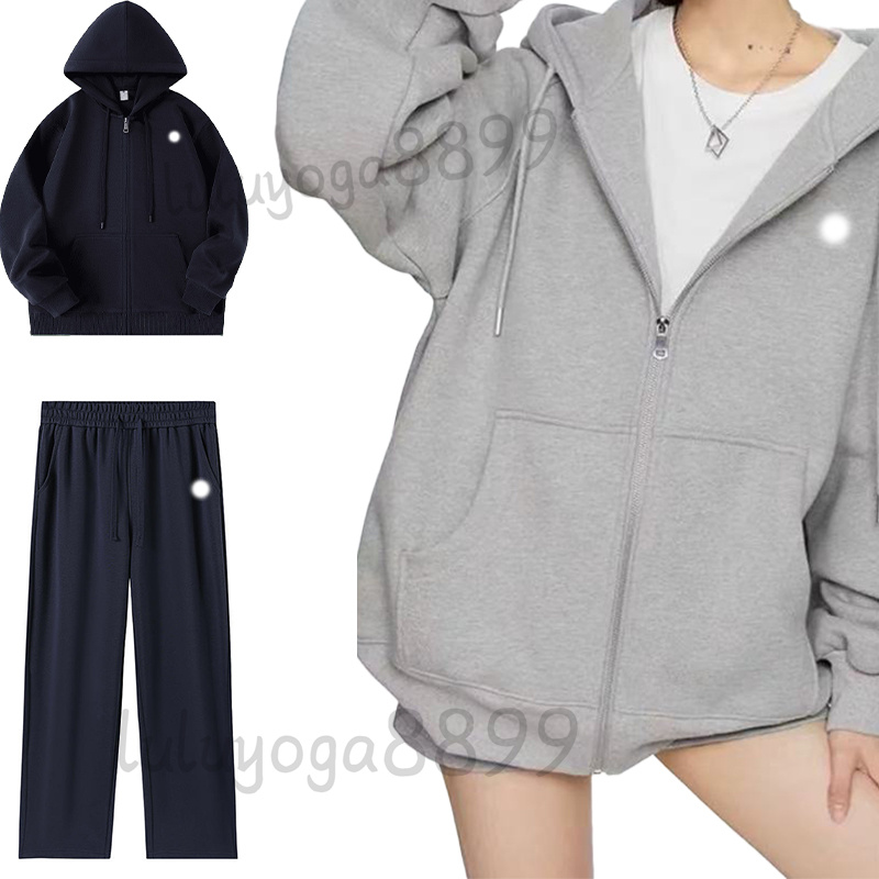 Yoga Hoodie Warm Zip Up Hoodie 3D Silver On Chest Loose Sweatwear Unisex Casual Sweat Tops Womens Sportswear Zipper Hoodie Outwear Jackets Men Full Zip Hoodies Suits