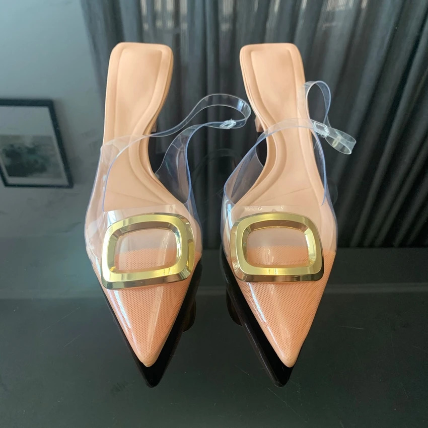 y Womens High Heels PVC Fashion Sandals Summer Transparent Shoes Pump Strap Plus Size 42 250402BJ - view 4