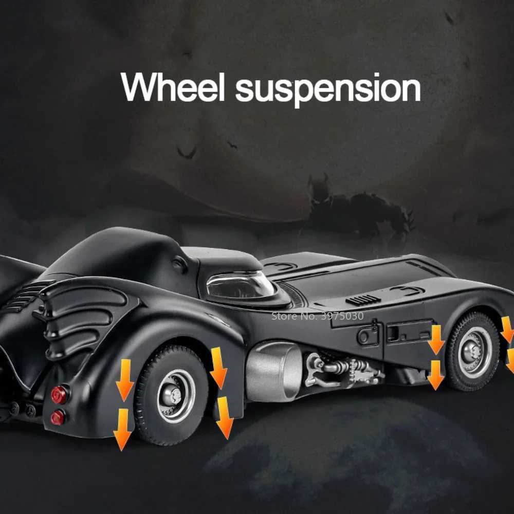 1 24 Scale 1989 Batmobile Sports Alloy Miniature Model Metal Die Casting Car Sound Lighting Game Decoration Gift Free shipping
