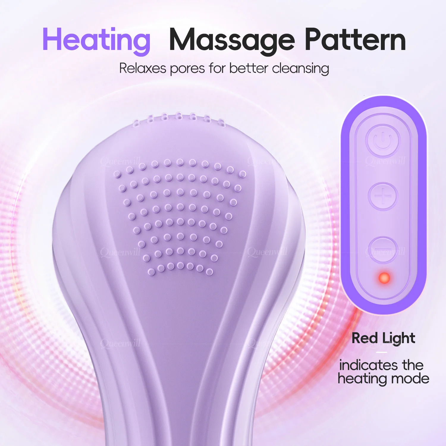 Waterproof Electric Facial Cleansing Brush Sonic Vibration Heating Face Scrubber For Removing Makeup Deep Pore Cleanser 251030