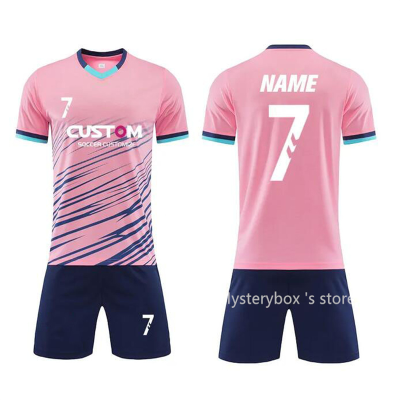 popular 2025 Custom Print Quick Dry Boys Kids Football Jerseys Short Sleeve Men Soccer Uniforms Sports Suit Futsal Training Sportswear dhgate Mysteryb