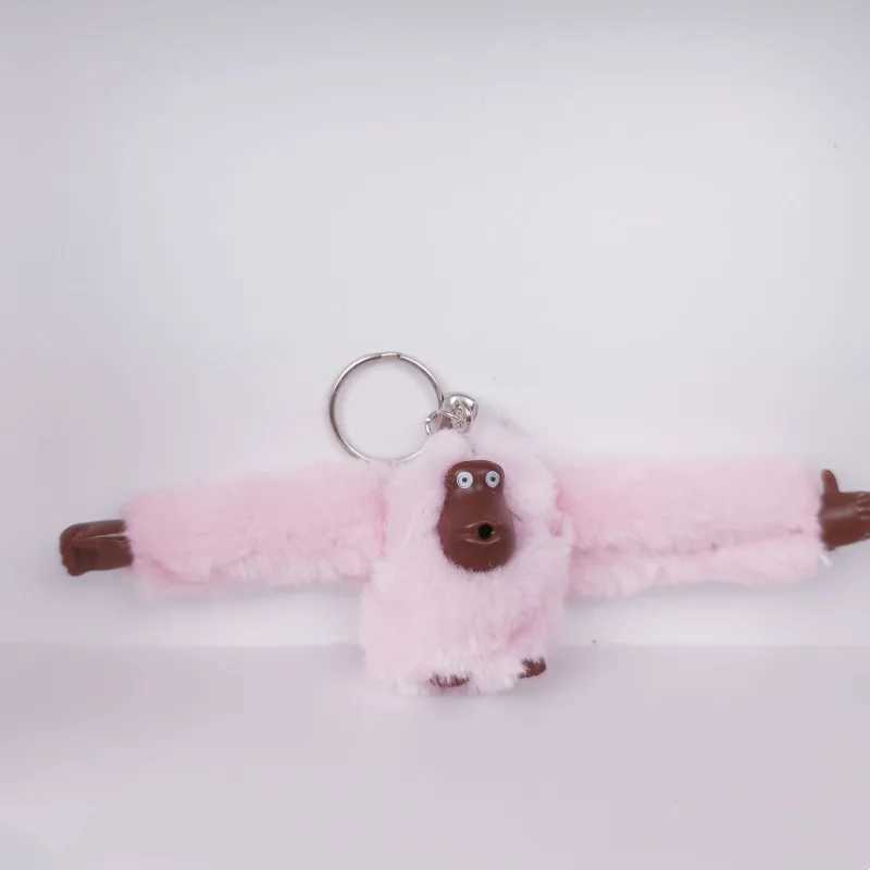 Plush monkey keychain fun gibbon car keychain gorilla backpack pendant long arm animal bag pendant keyring decoration gift W250402
